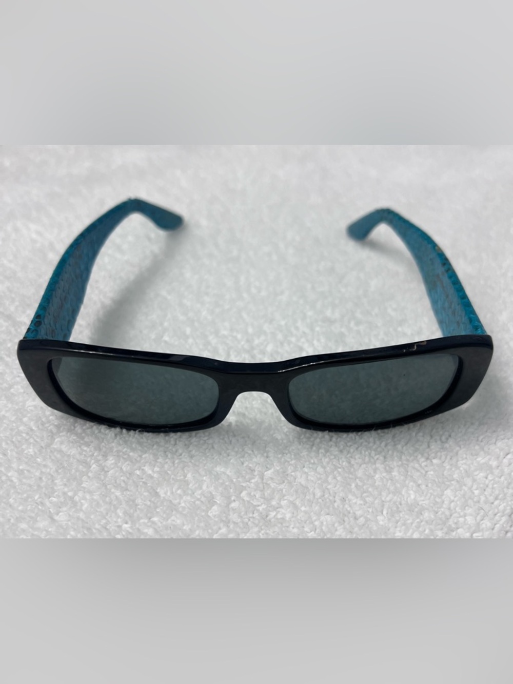 Vintage Roberto Cavalli Teal Snakeskin Sunglasses Made in Italy
